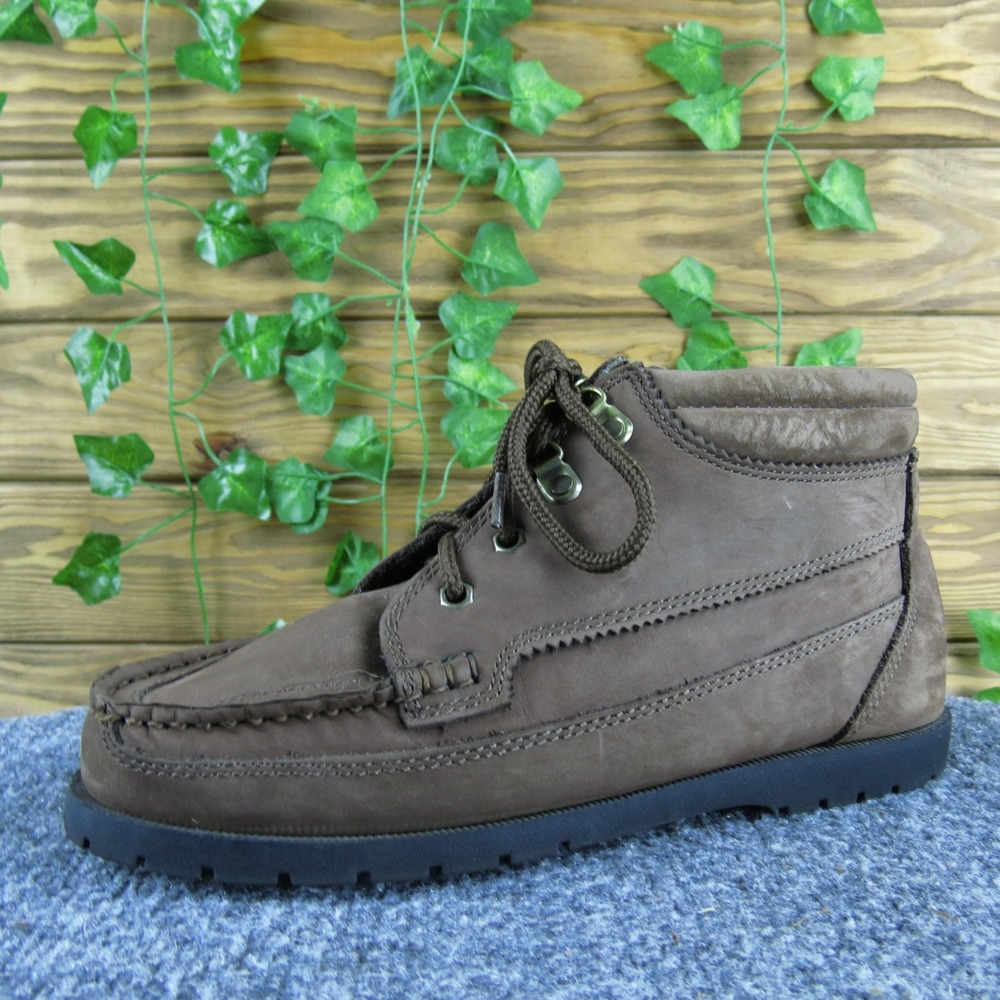 Bass Canary Women 6.5 Brown Leather Moc‎ Toe Lace Up Ankle Boots Comfort